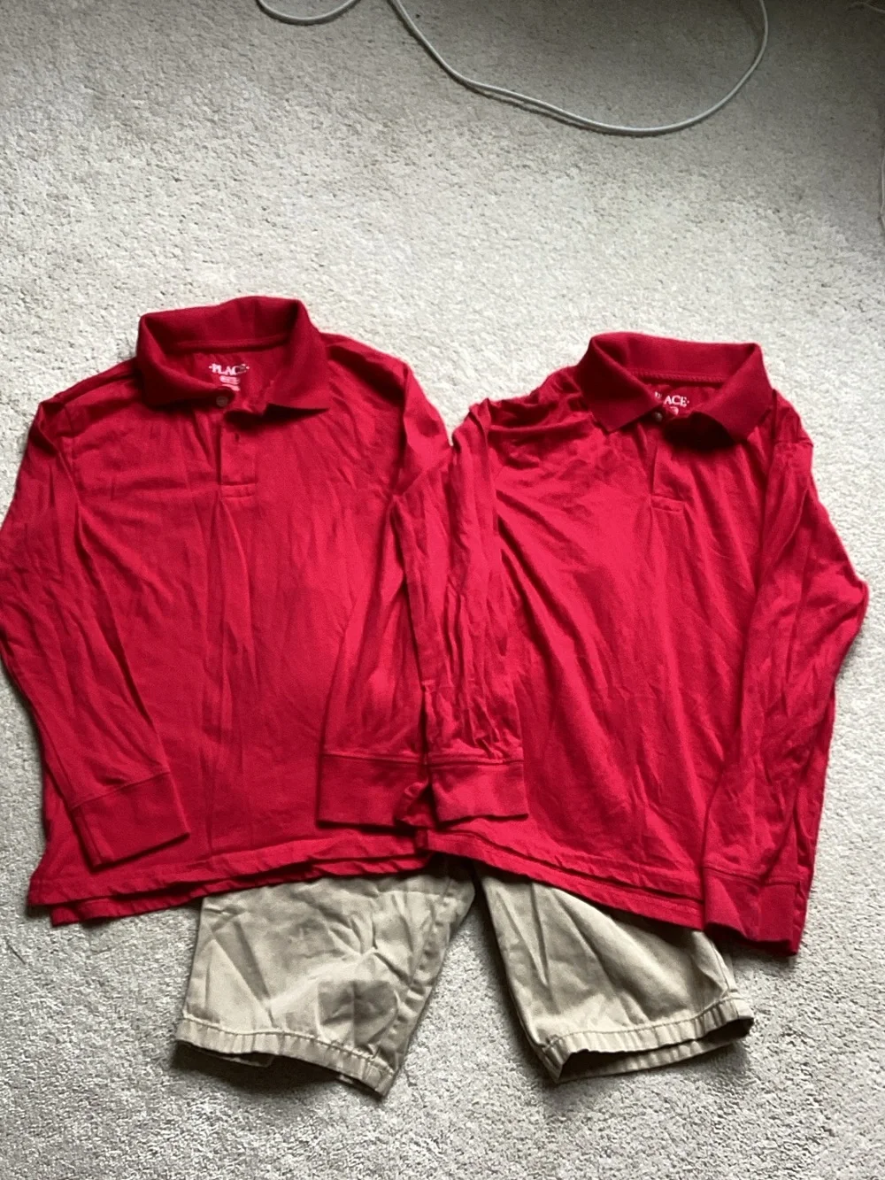 The Children's Place Red Long Sleeve Polo Shirt - 2 Pack plus Chino Shorts